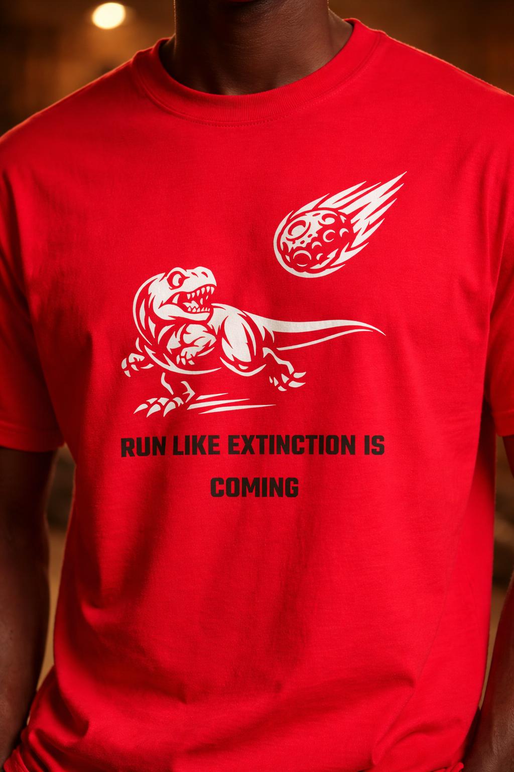 Detail shot of Cardio Extinction Organic Cotton Tee - Funny Runner Hater Shirt